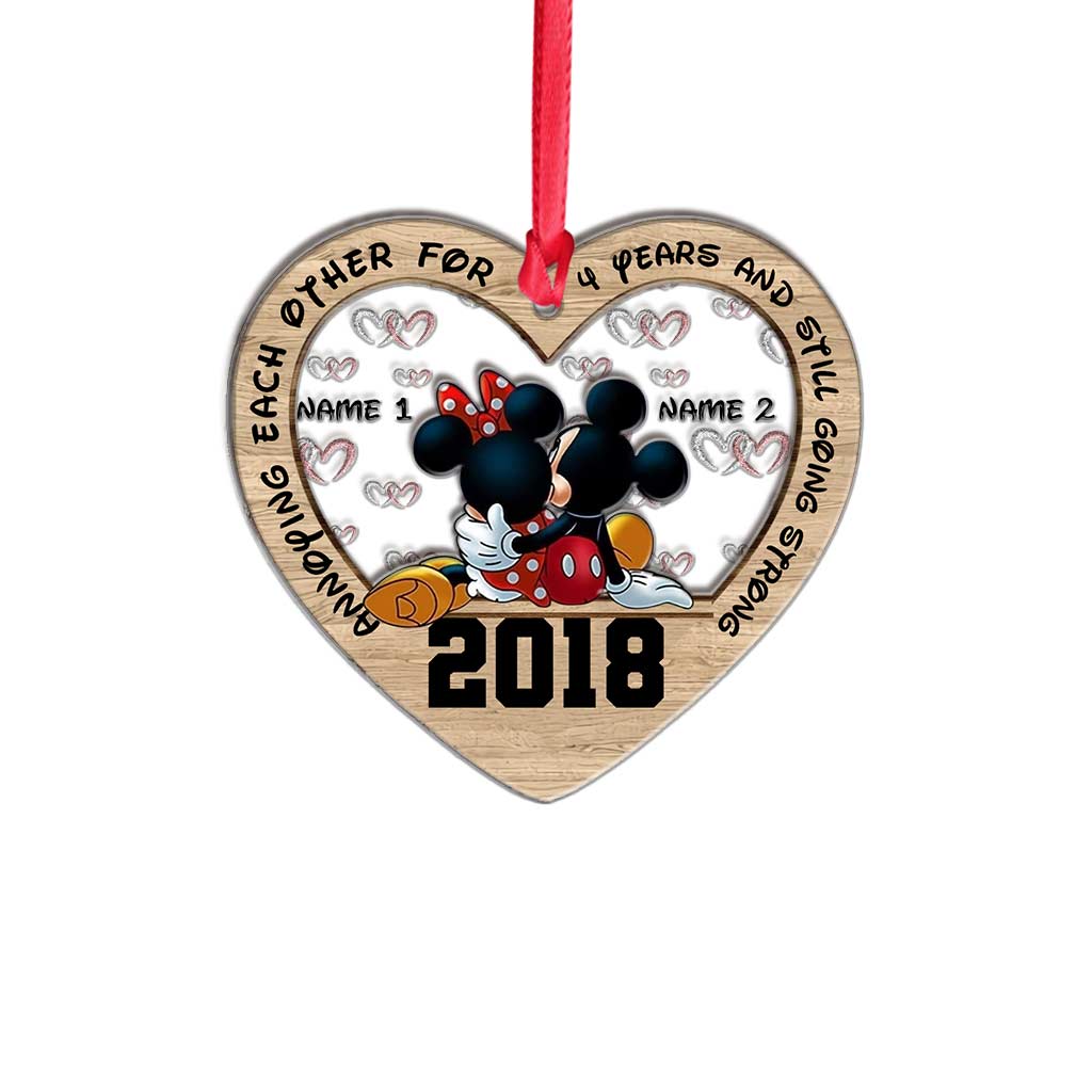 Personalized Christmas Couple Ornament Custom Names Heart Gift Layers Mix Ornament GradoCreations