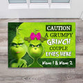 Personalized Grumpy Grinch Couple Doormat Custom Name Gift for Christmas Doormat GradoCreations