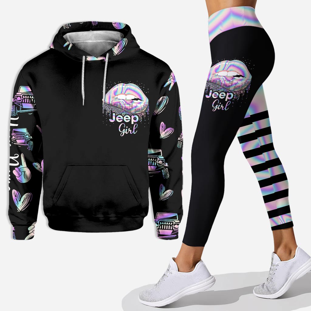 Personalized Jeep Girl Hoodie & Leggings Set Custom Name Gift Hoodie & Leggings GradoCreations