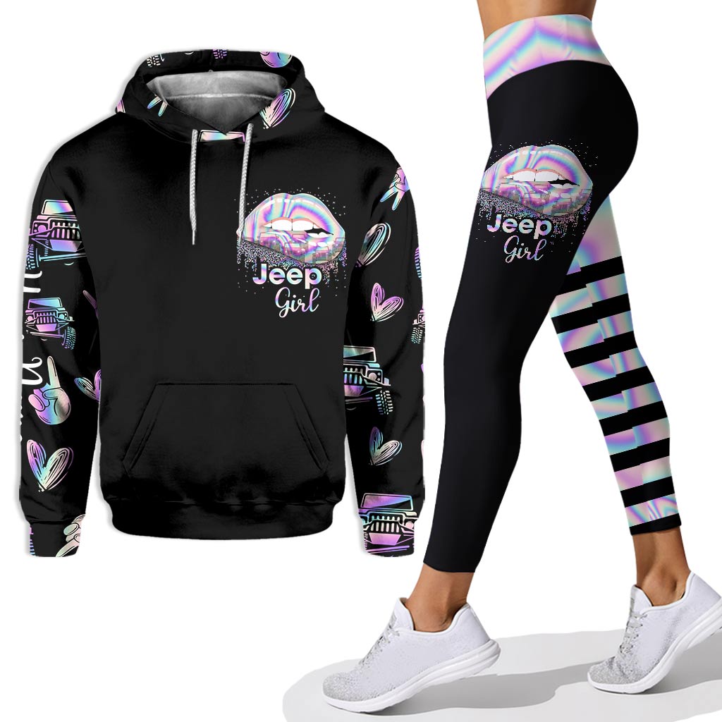Personalized Jeep Girl Hoodie & Leggings Set Custom Name Gift Hoodie & Leggings GradoCreations