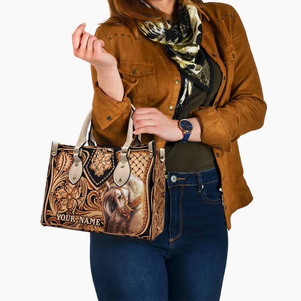 Personalized Horse Leather Handbag Custom Name Gift for Her Leather Handbag GradoCreations
