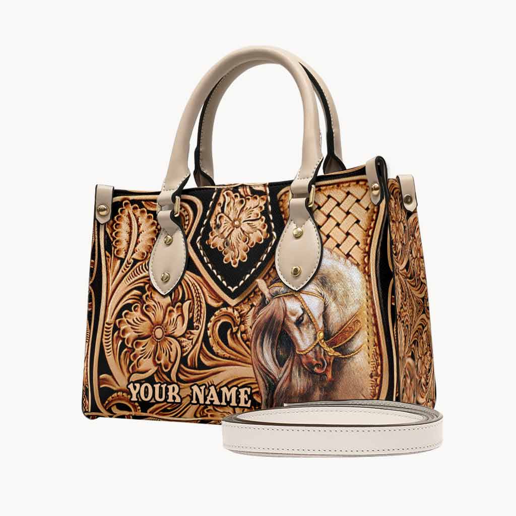 Personalized Horse Leather Handbag Custom Name Gift for Her Leather Handbag GradoCreations