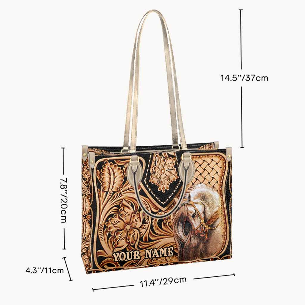 Personalized Horse Leather Handbag Custom Name Gift for Her Leather Handbag GradoCreations