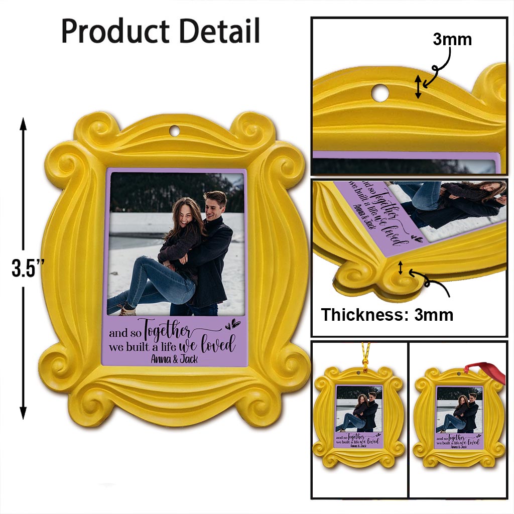 Personalized Christmas Ornament Custom Couple Photo Gift Ornament GradoCreations