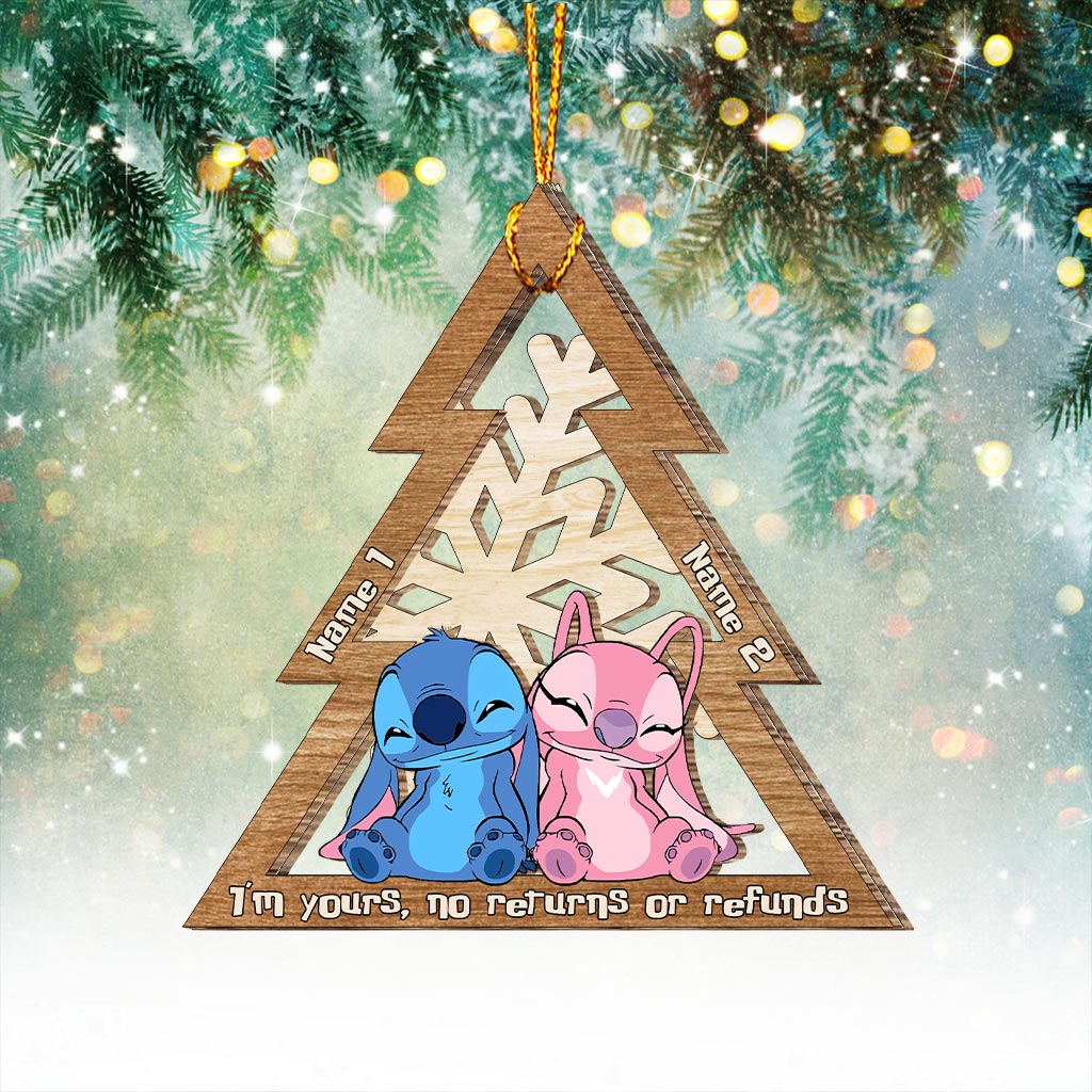 Personalized Ohana Snowflake Layered Wood Ornament Gift for Couples Layered Wood Ornament GradoCreations