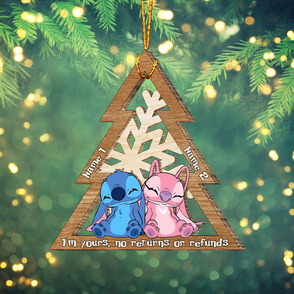 Personalized Ohana Snowflake Layered Wood Ornament Gift for Couples Layered Wood Ornament GradoCreations