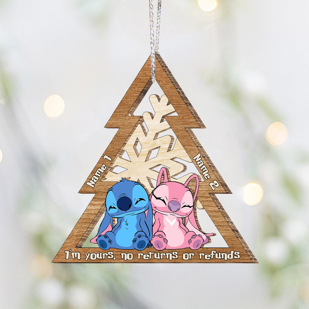 Personalized Ohana Snowflake Layered Wood Ornament Gift for Couples Layered Wood Ornament GradoCreations