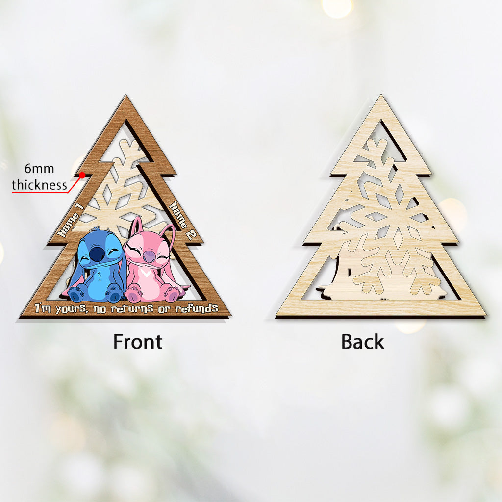 Personalized Ohana Snowflake Layered Wood Ornament Gift for Couples Layered Wood Ornament GradoCreations