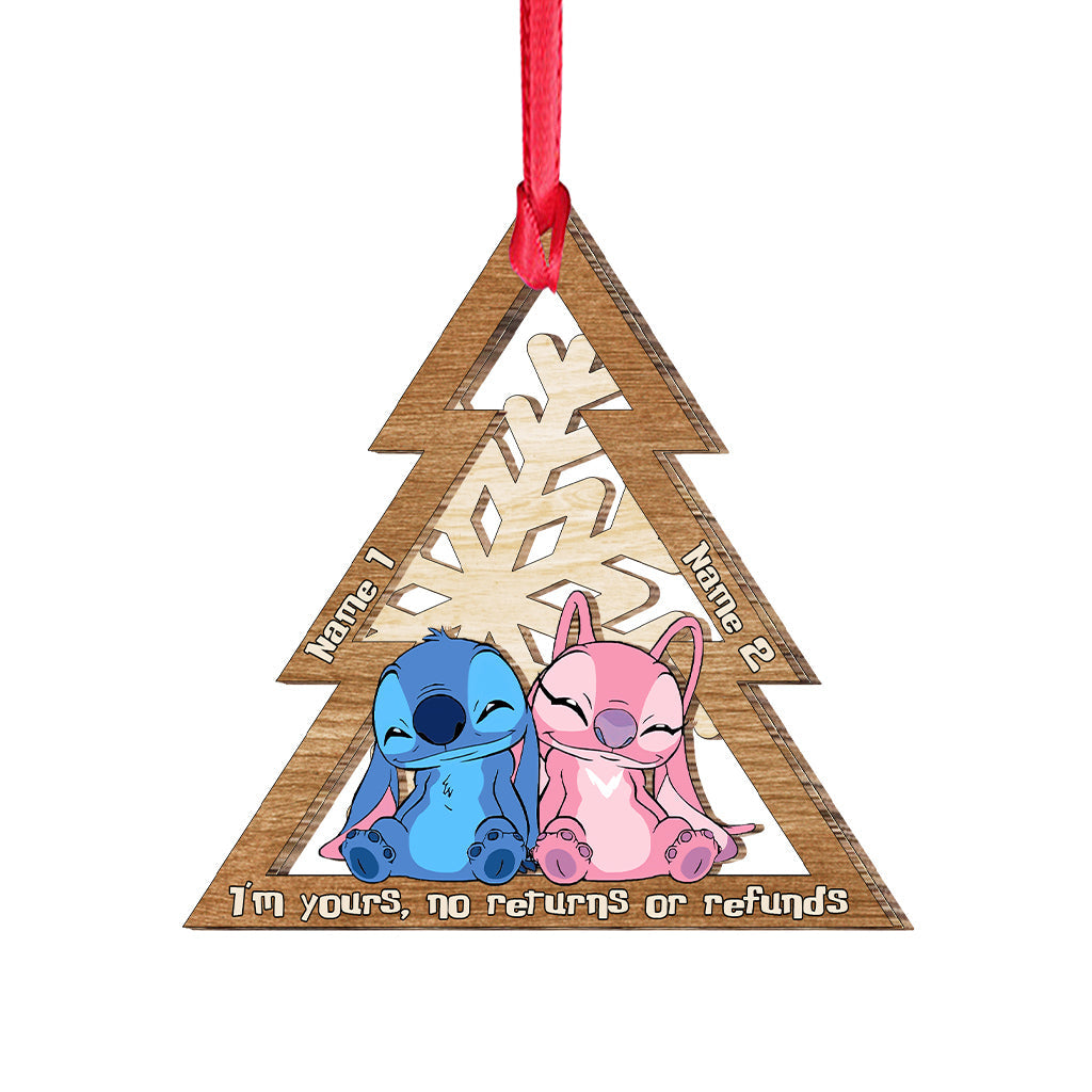 Personalized Ohana Snowflake Layered Wood Ornament Gift for Couples Layered Wood Ornament GradoCreations