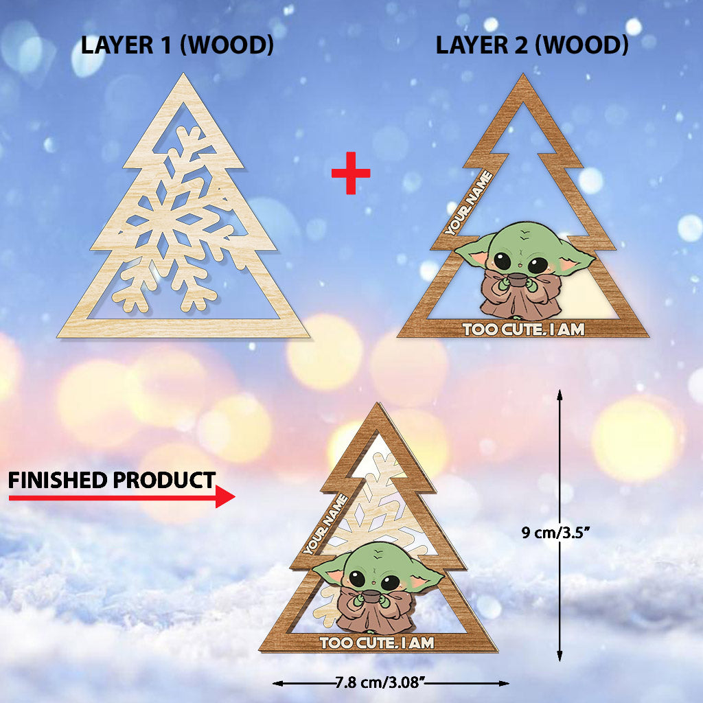 Personalized Layered Wood Ornament Cute Snowflake Gift for Kids Layered Wood Ornament GradoCreations