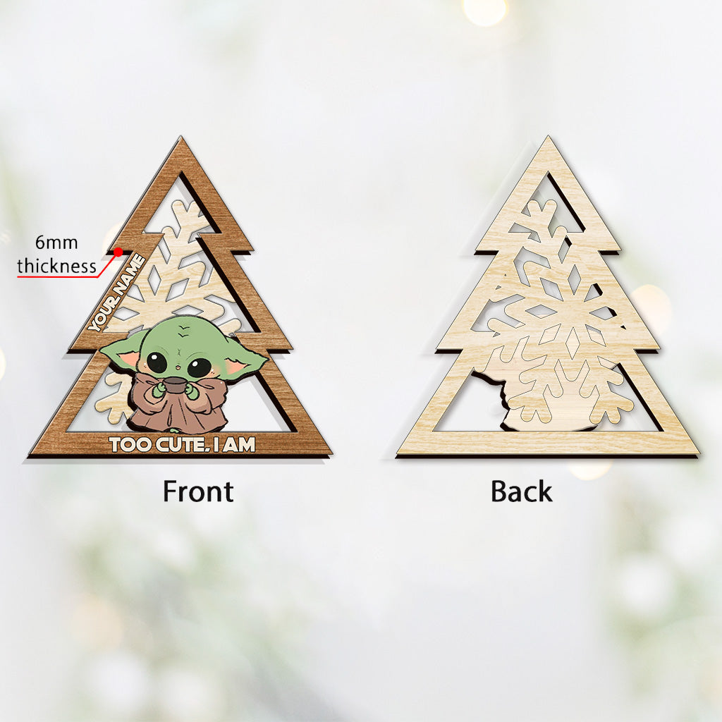 Personalized Layered Wood Ornament Cute Snowflake Gift for Kids Layered Wood Ornament GradoCreations