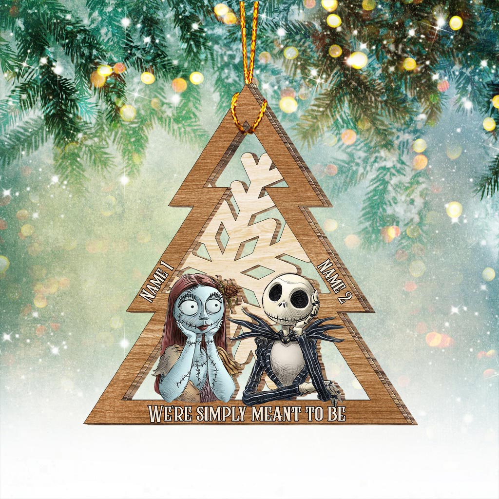 Personalized Christmas Layered Wood Ornament for Couples Layered Wood Ornament GradoCreations