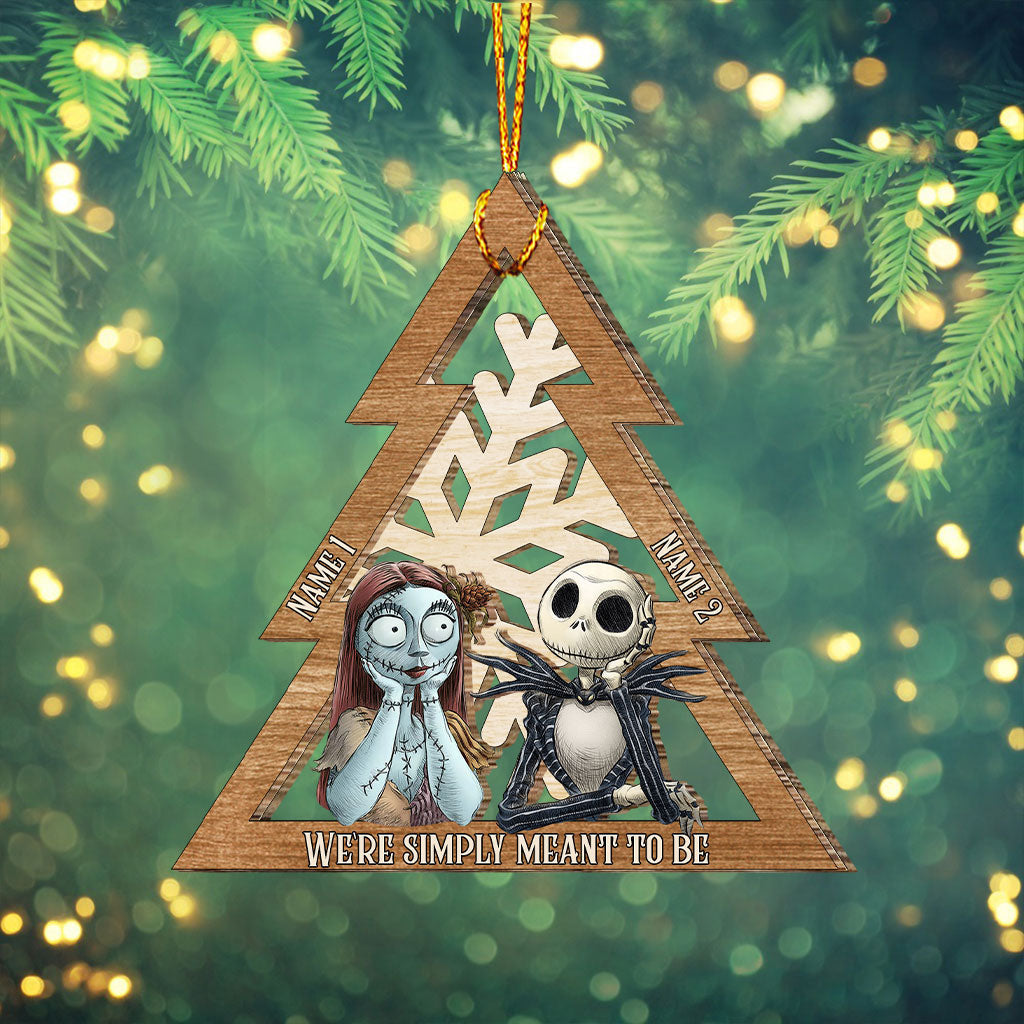 Personalized Christmas Layered Wood Ornament for Couples Layered Wood Ornament GradoCreations