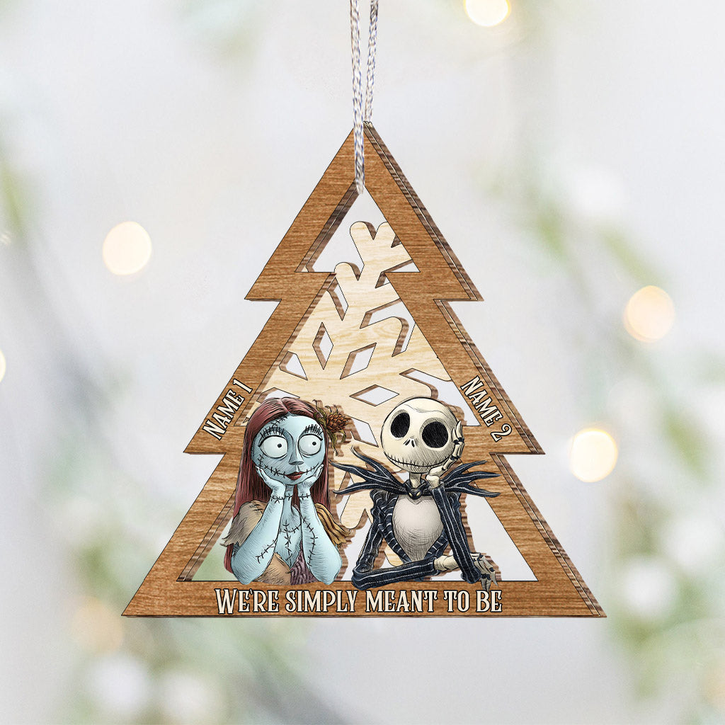 Personalized Christmas Layered Wood Ornament for Couples Layered Wood Ornament GradoCreations