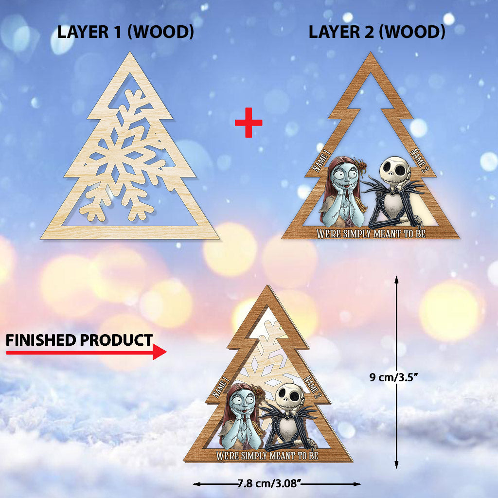 Personalized Christmas Layered Wood Ornament for Couples Layered Wood Ornament GradoCreations