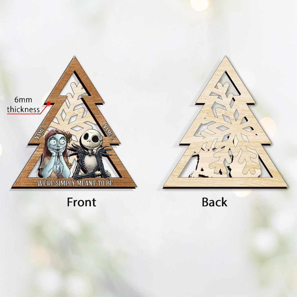 Personalized Christmas Layered Wood Ornament for Couples Layered Wood Ornament GradoCreations