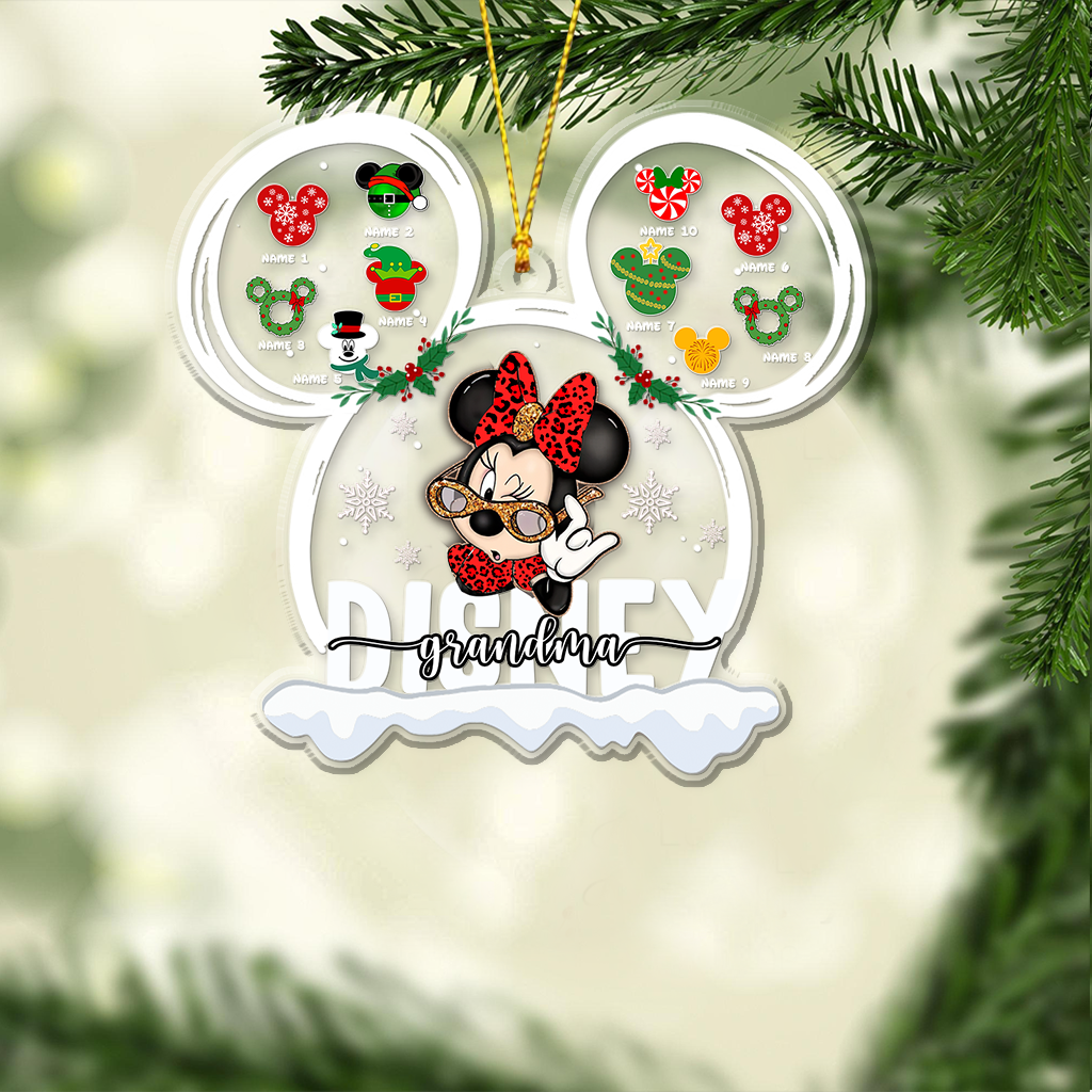 Personalized Acrylic Christmas Ornament Gift for Grandma One-sided Ornament GradoCreations