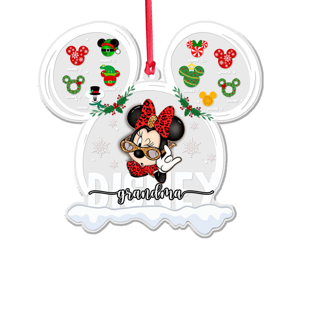 Personalized Acrylic Christmas Ornament Gift for Grandma One-sided Ornament GradoCreations