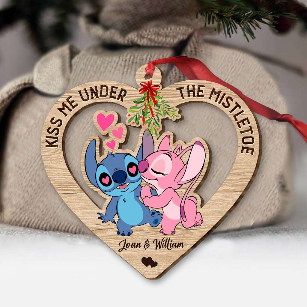 Personalized Mistletoe Ornament Custom Couples Gift for Christmas Ornament GradoCreations