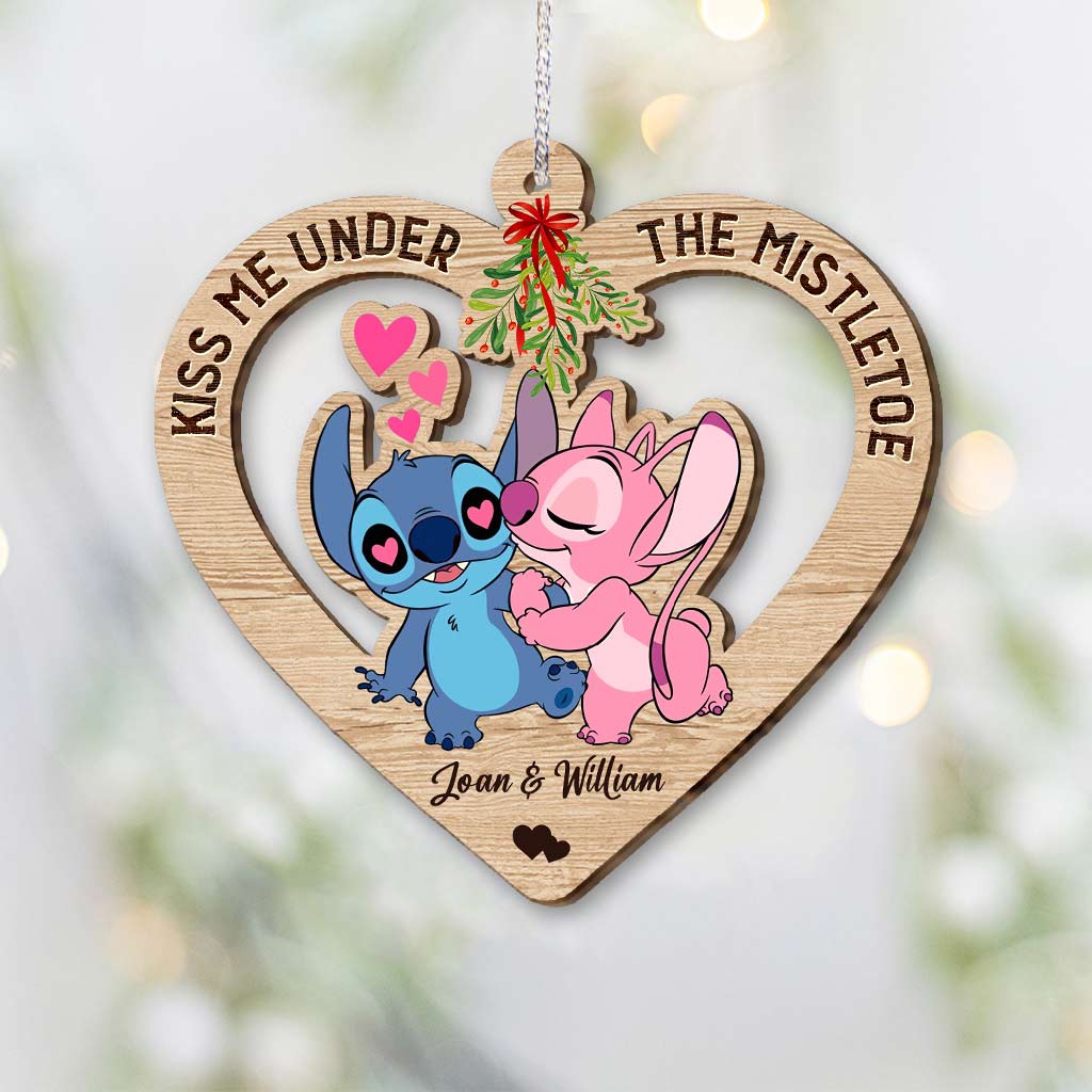 Personalized Mistletoe Ornament Custom Couples Gift for Christmas Ornament GradoCreations