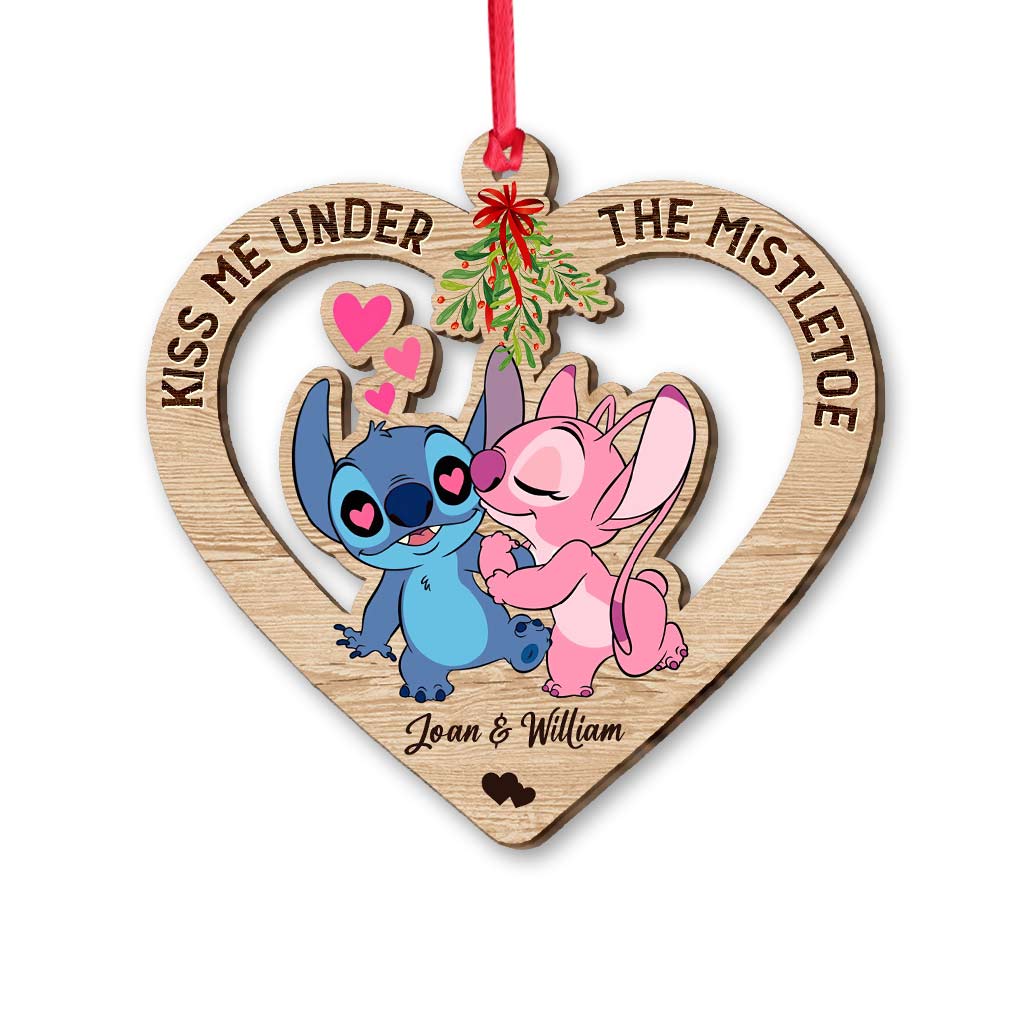 Personalized Mistletoe Ornament Custom Couples Gift for Christmas Ornament GradoCreations