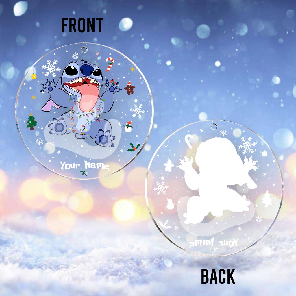 Personalized Transparent Christmas Ornament Custom Name Gift One-sided Ornament GradoCreations