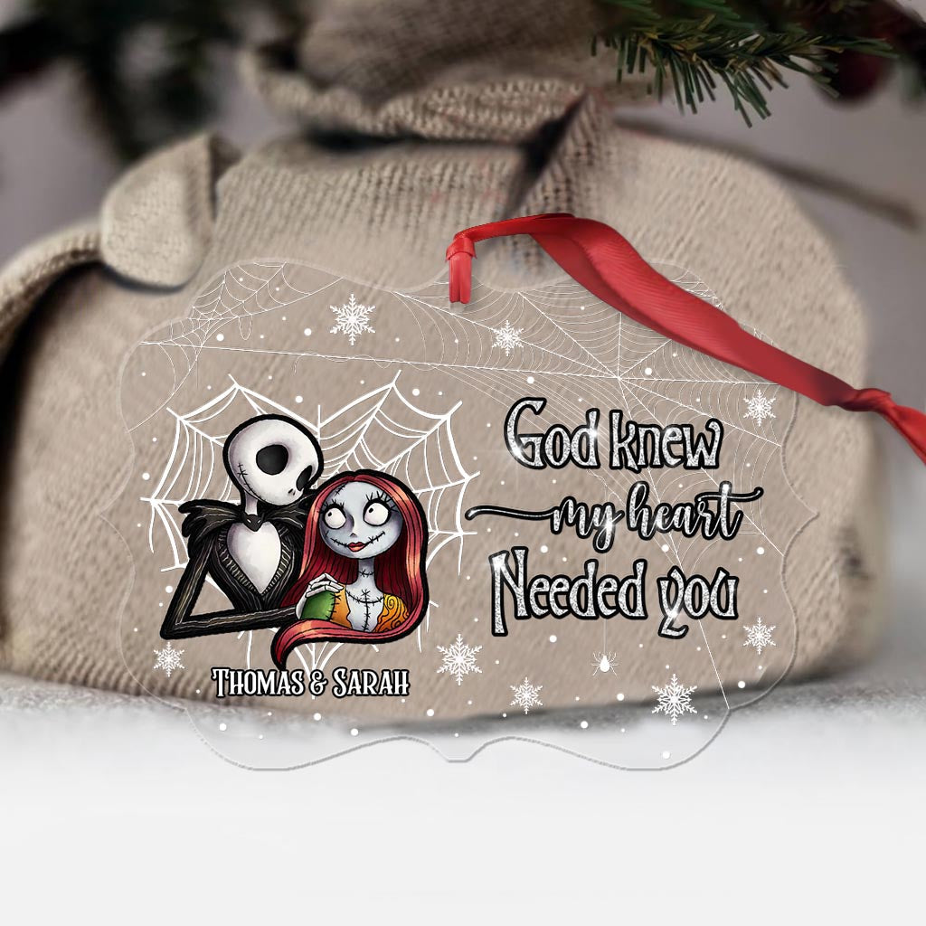 Personalized Transparent Ornament Custom Name Romantic Gift for Christmas One-sided Ornament GradoCreations