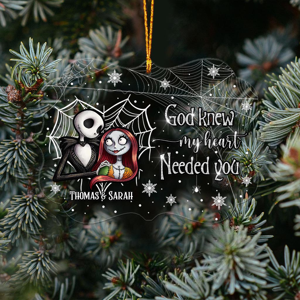 Personalized Transparent Ornament Custom Name Romantic Gift for Christmas One-sided Ornament GradoCreations