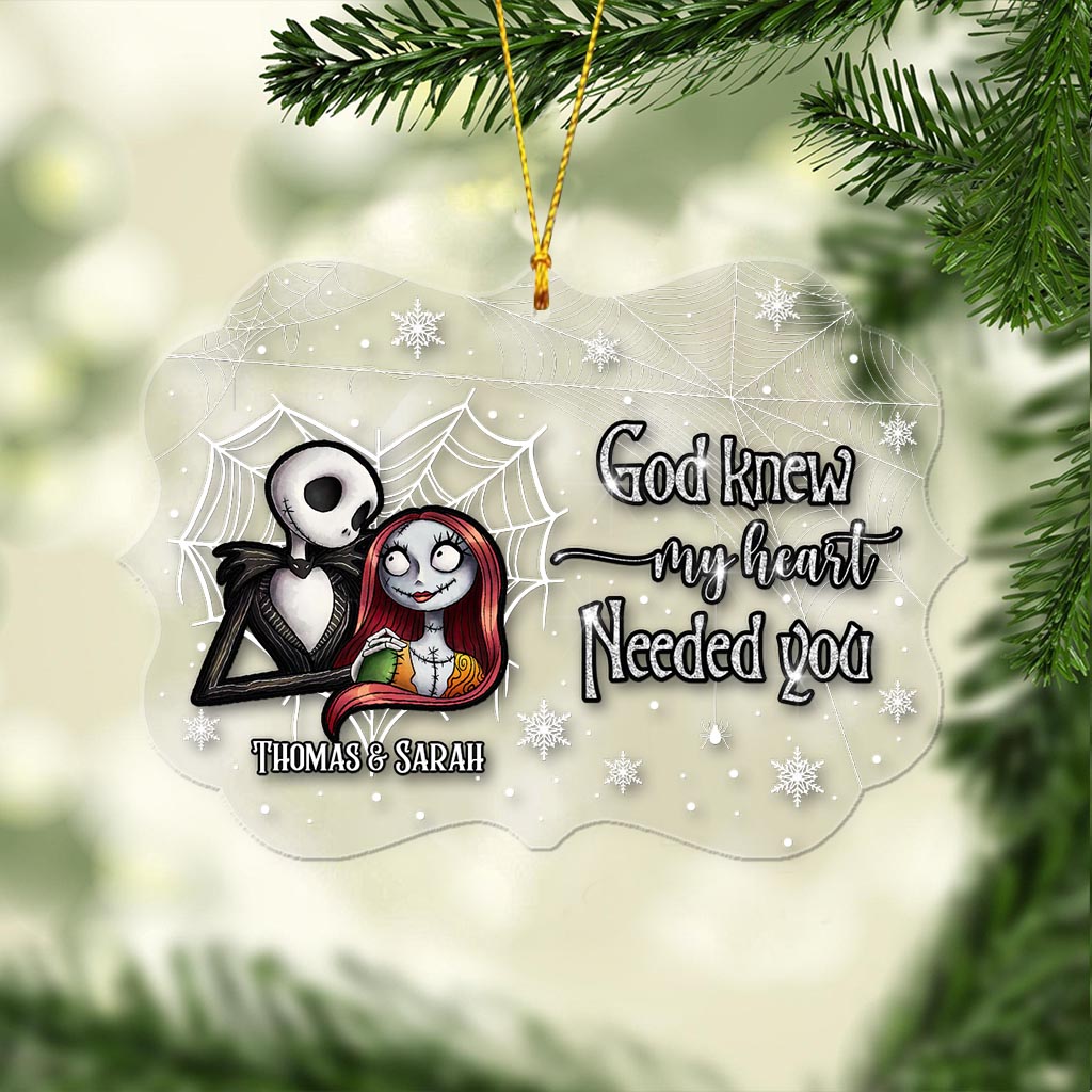 Personalized Transparent Ornament Custom Name Romantic Gift for Christmas One-sided Ornament GradoCreations