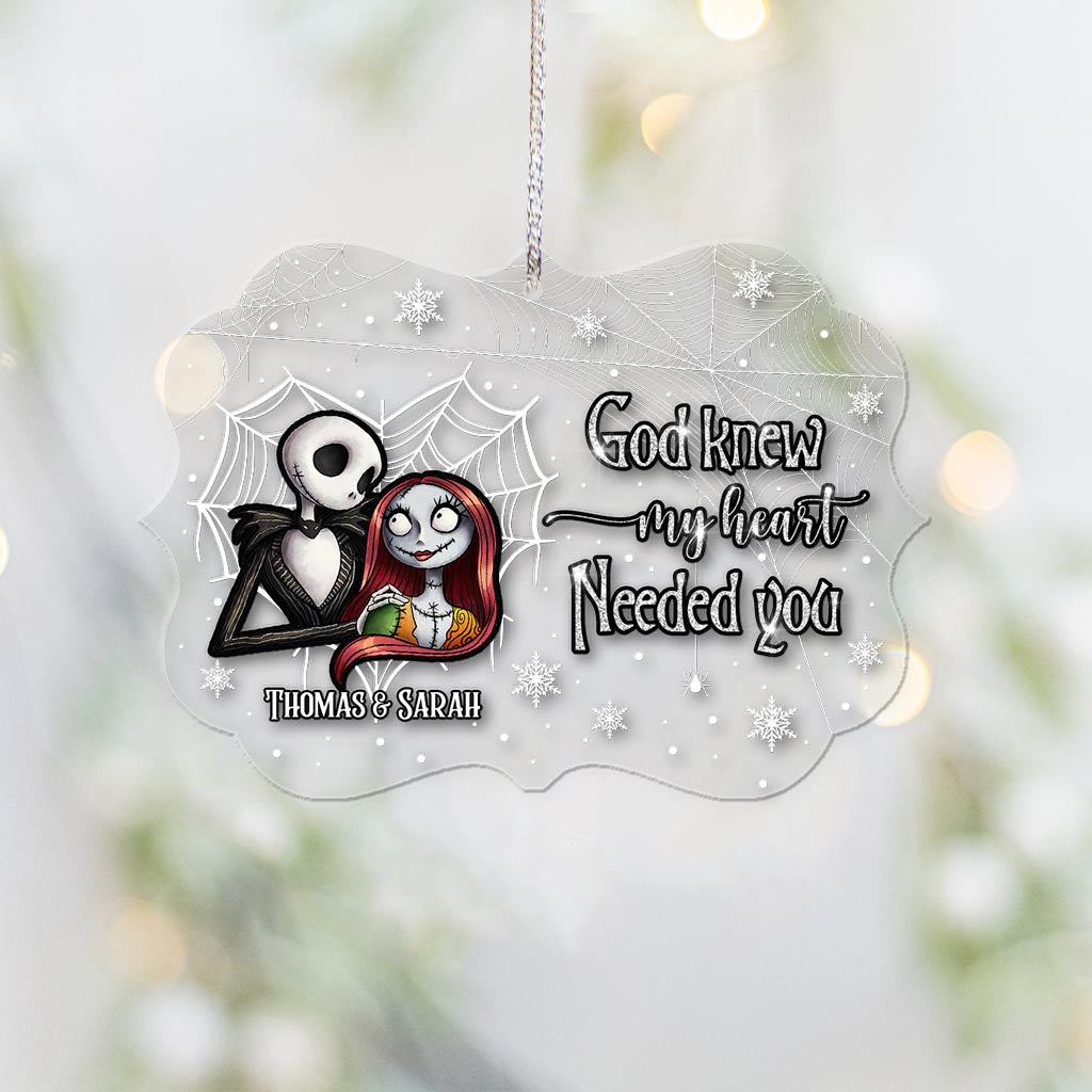 Personalized Transparent Ornament Custom Name Romantic Gift for Christmas One-sided Ornament GradoCreations