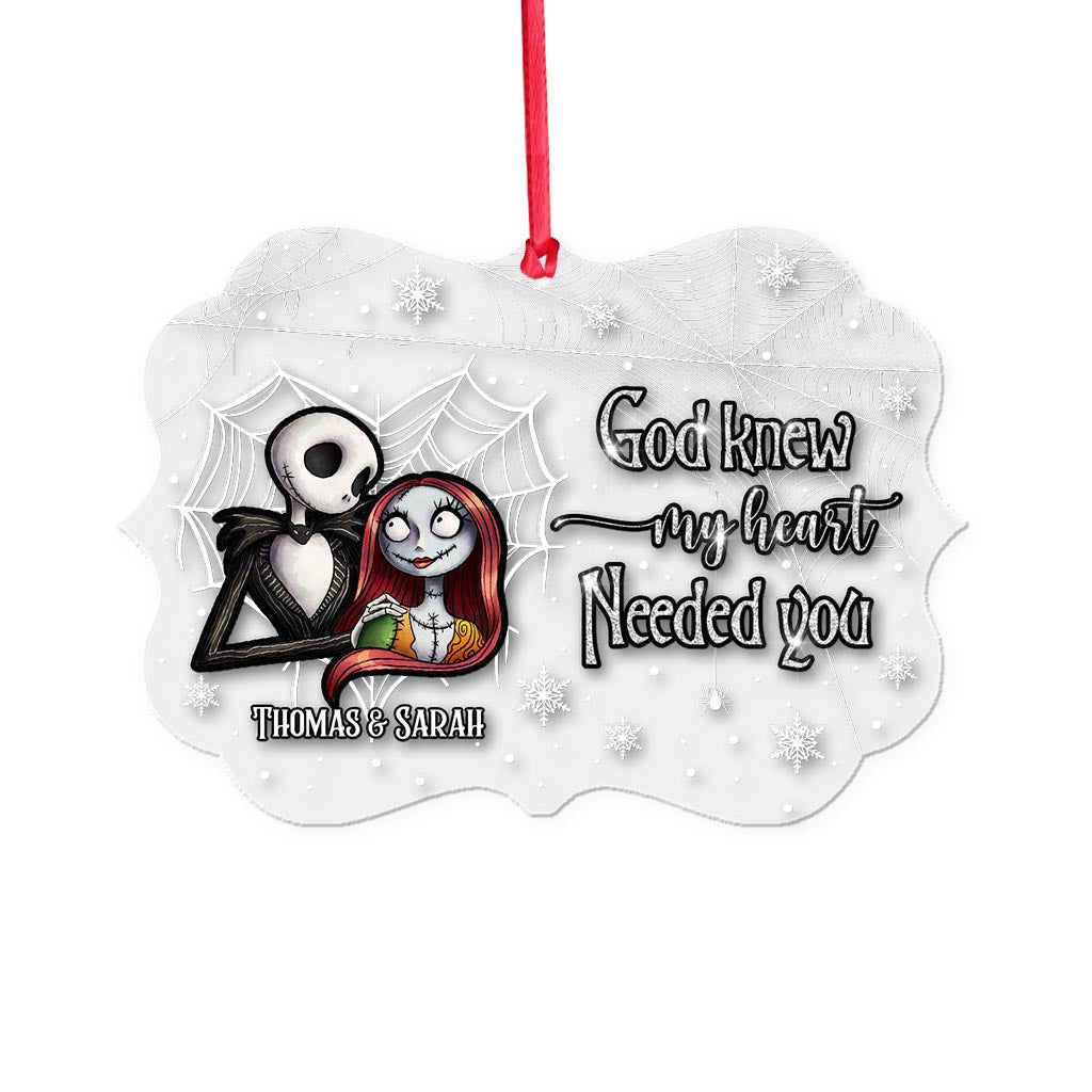 Personalized Transparent Ornament Custom Name Romantic Gift for Christmas One-sided Ornament GradoCreations