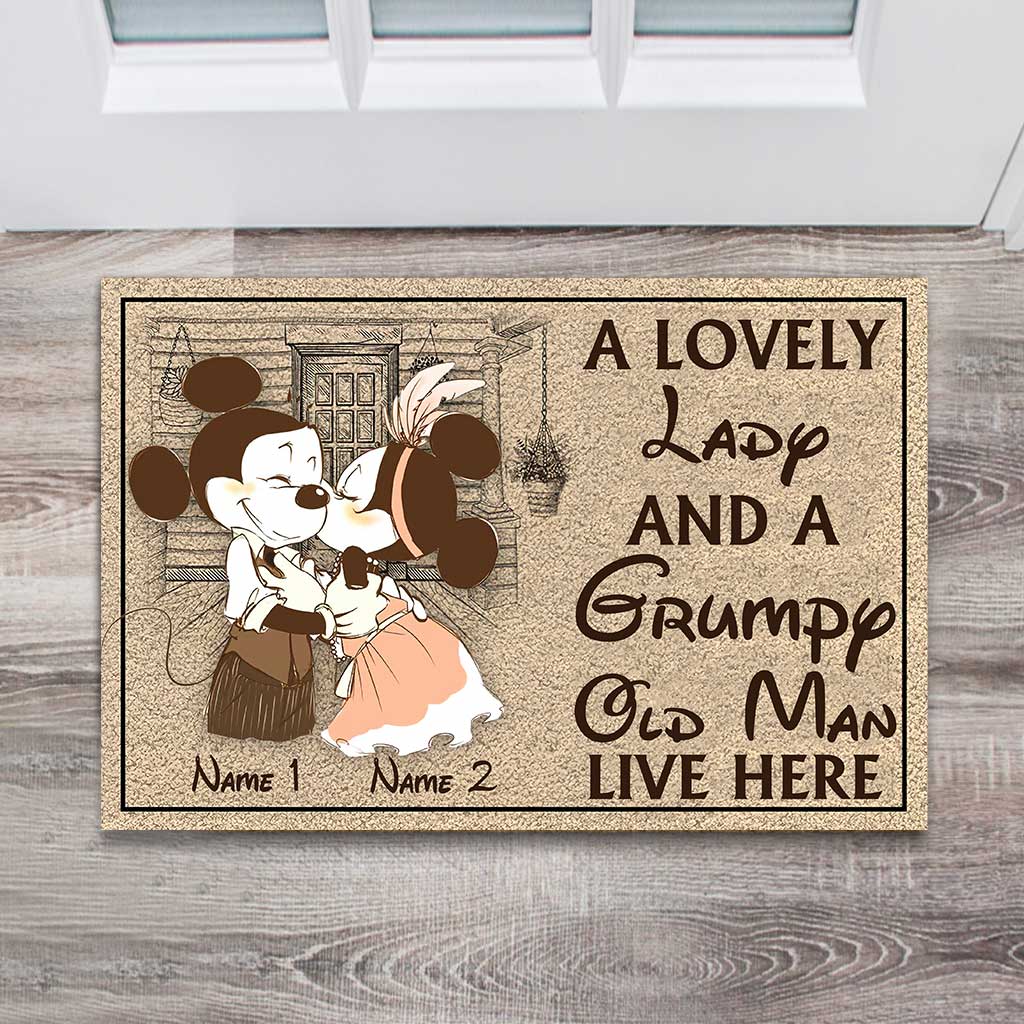 Personalized Couple Mouse Doormat Custom Names Gift for Home Doormat GradoCreations
