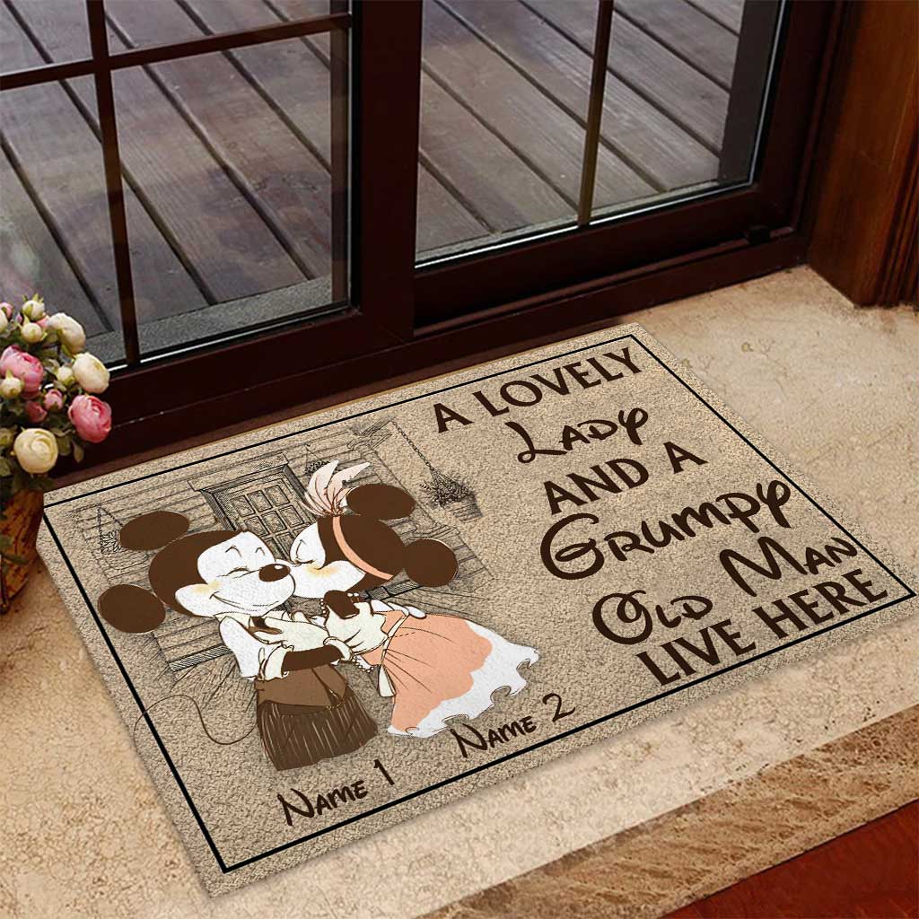 Personalized Couple Mouse Doormat Custom Names Gift for Home Doormat GradoCreations