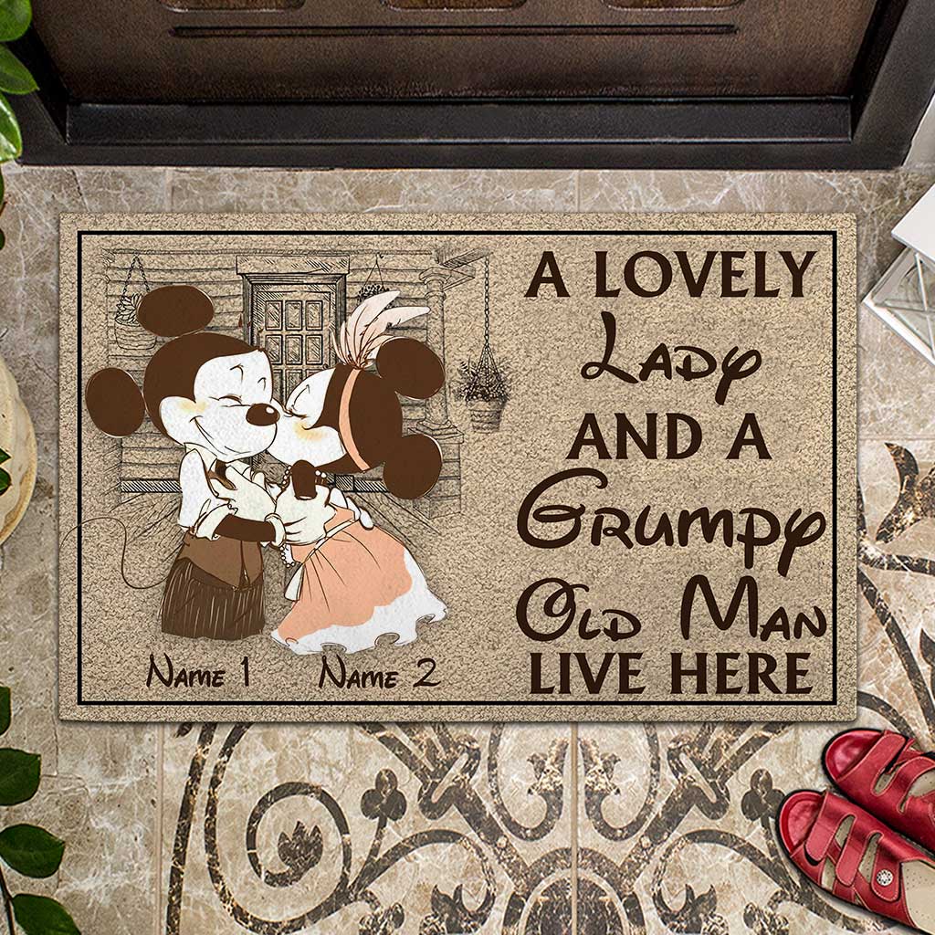 Personalized Couple Mouse Doormat Custom Names Gift for Home Doormat GradoCreations
