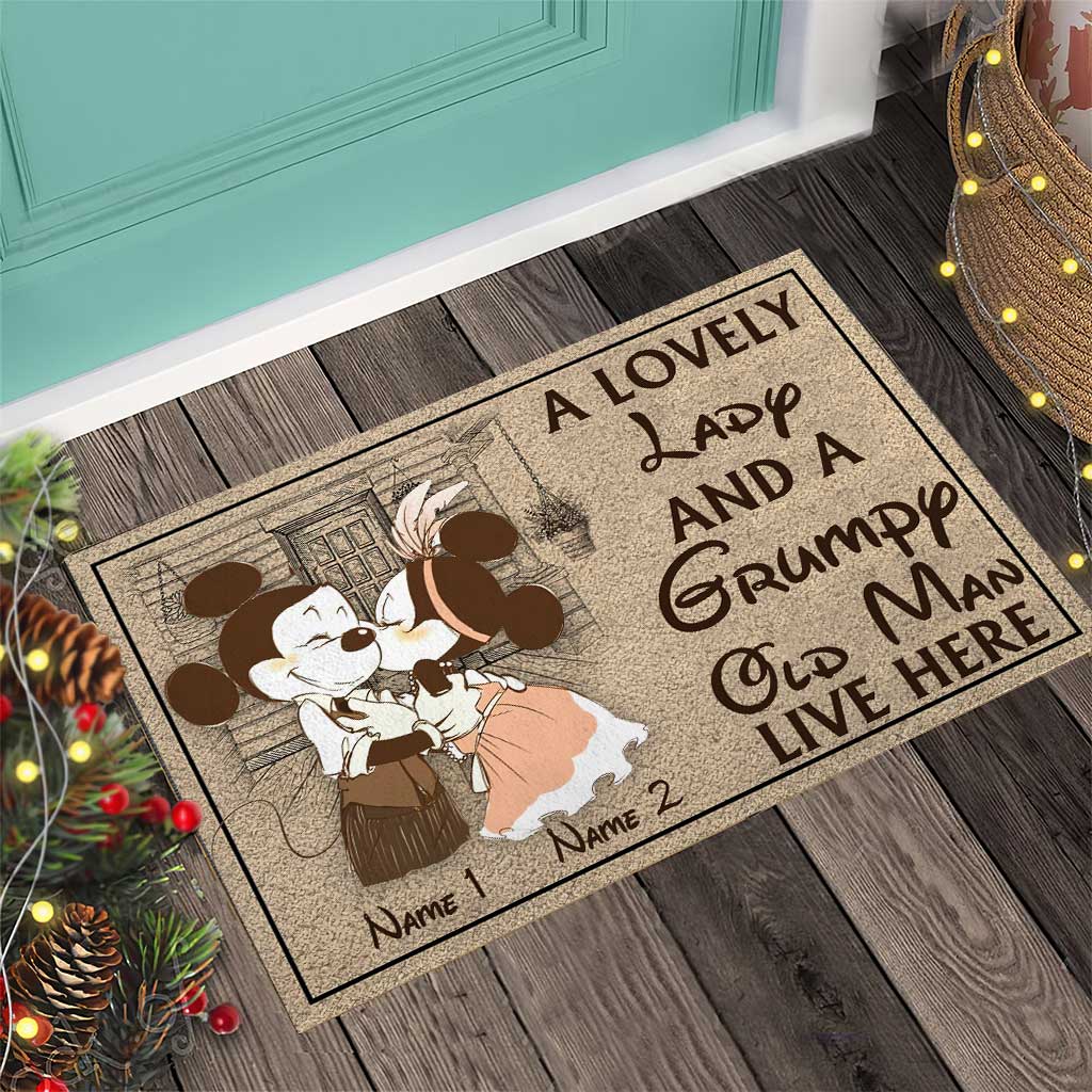 Personalized Couple Mouse Doormat Custom Names Gift for Home Doormat GradoCreations