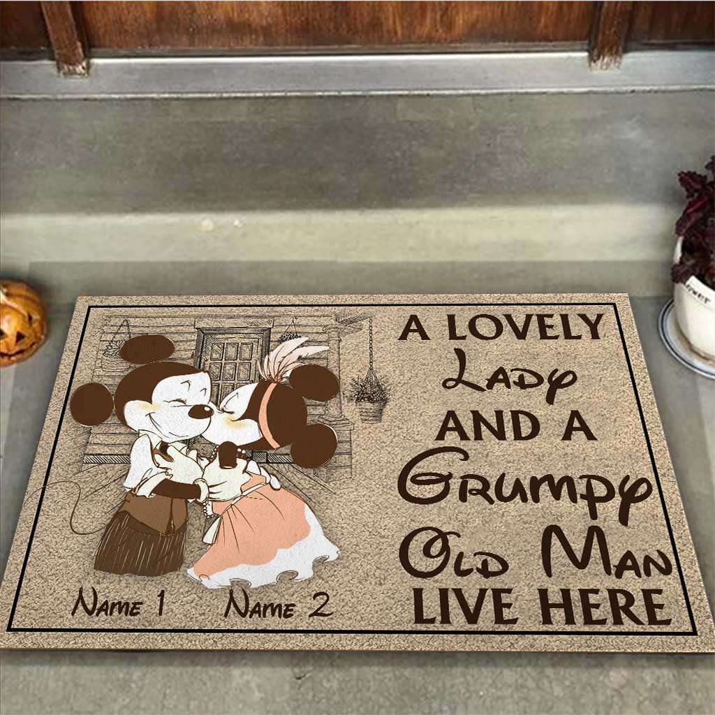 Personalized Couple Mouse Doormat Custom Names Gift for Home Doormat GradoCreations