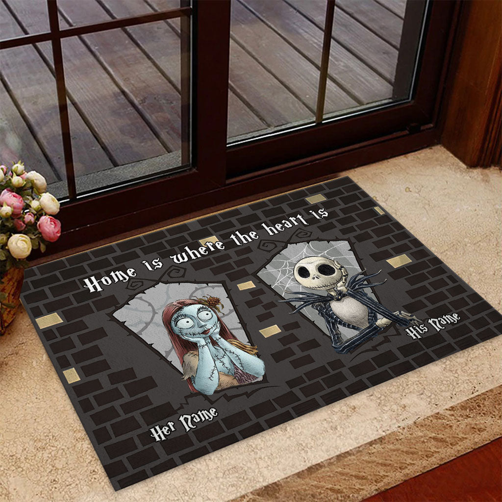 Personalized Couple Doormat Home Is Where The Heart Is Gift Doormat GradoCreations