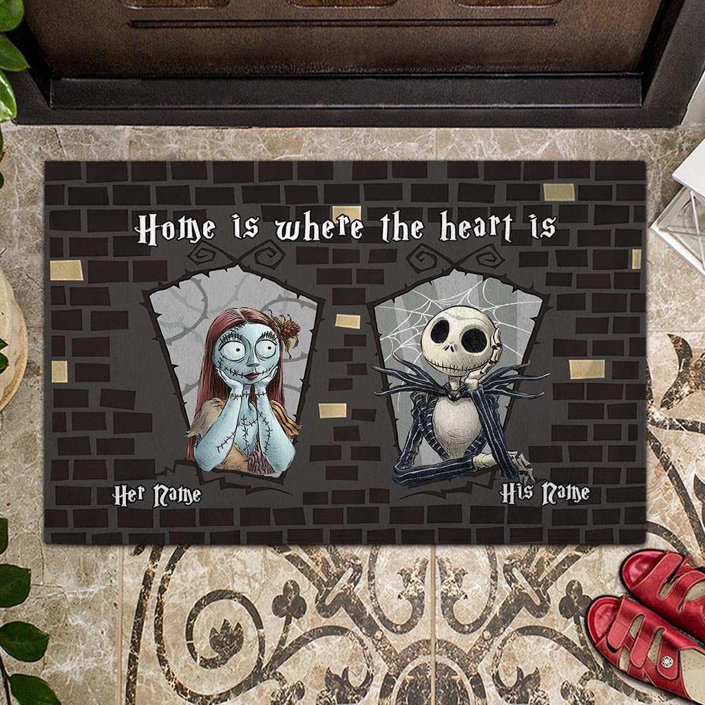 Personalized Couple Doormat Home Is Where The Heart Is Gift Doormat GradoCreations