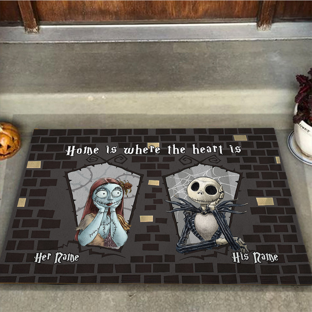 Personalized Couple Doormat Home Is Where The Heart Is Gift Doormat GradoCreations