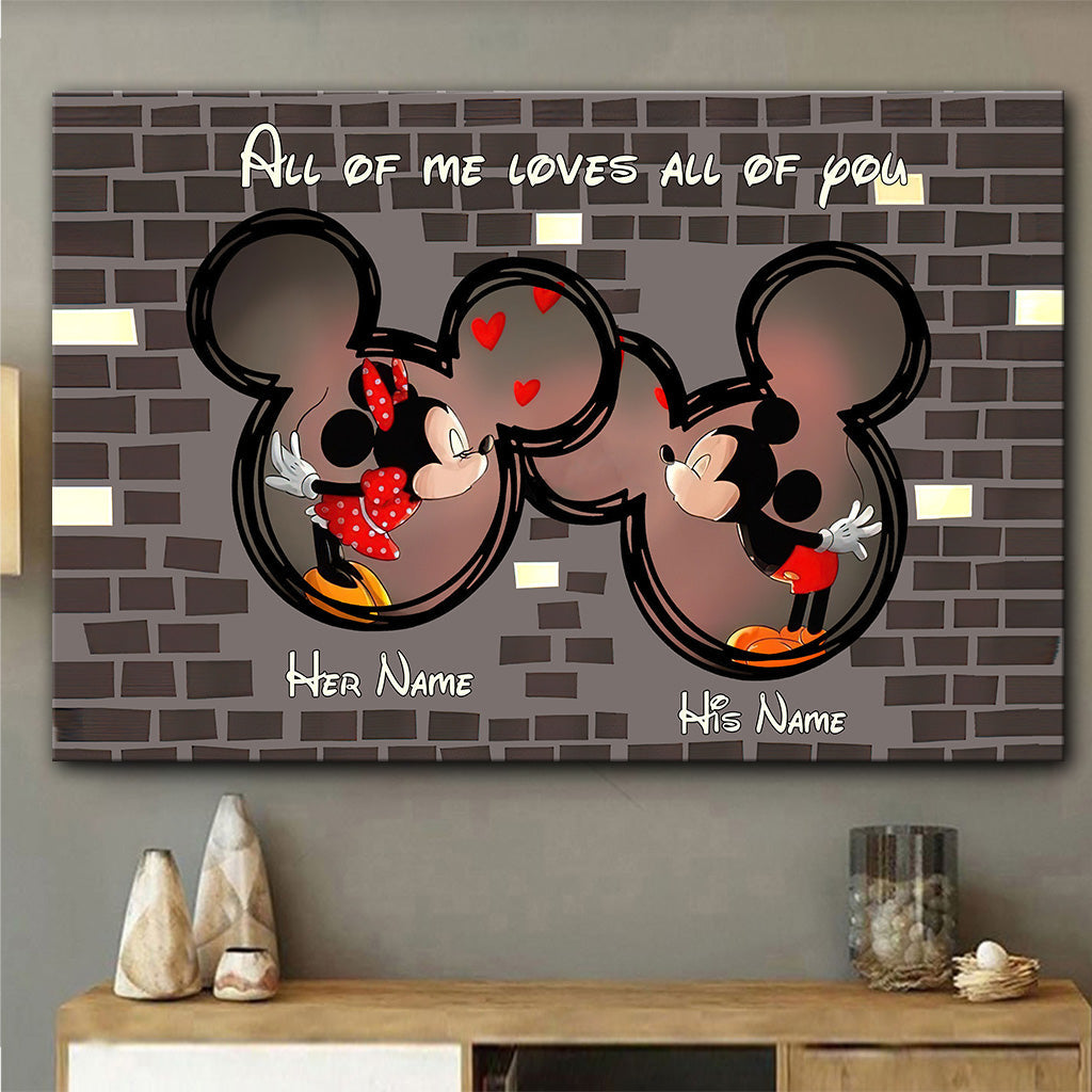 Personalized Disney Couple Canvas Art Custom Names Gift Canvas and Poster GradoCreations