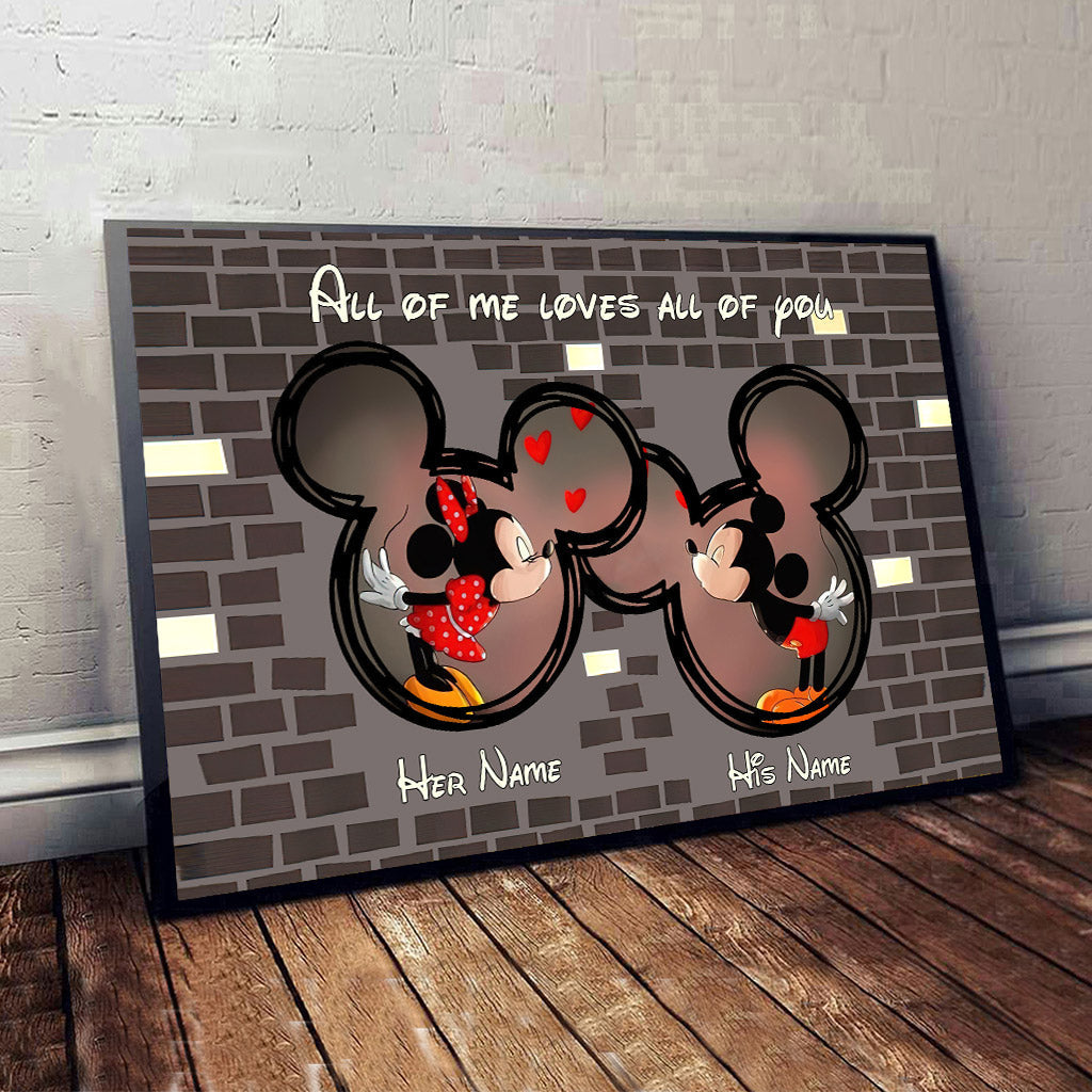 Personalized Disney Couple Canvas Art Custom Names Gift Canvas and Poster GradoCreations
