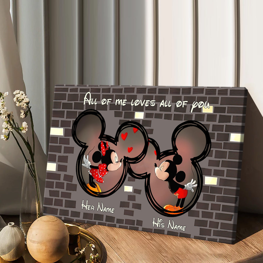 Personalized Disney Couple Canvas Art Custom Names Gift Canvas and Poster GradoCreations