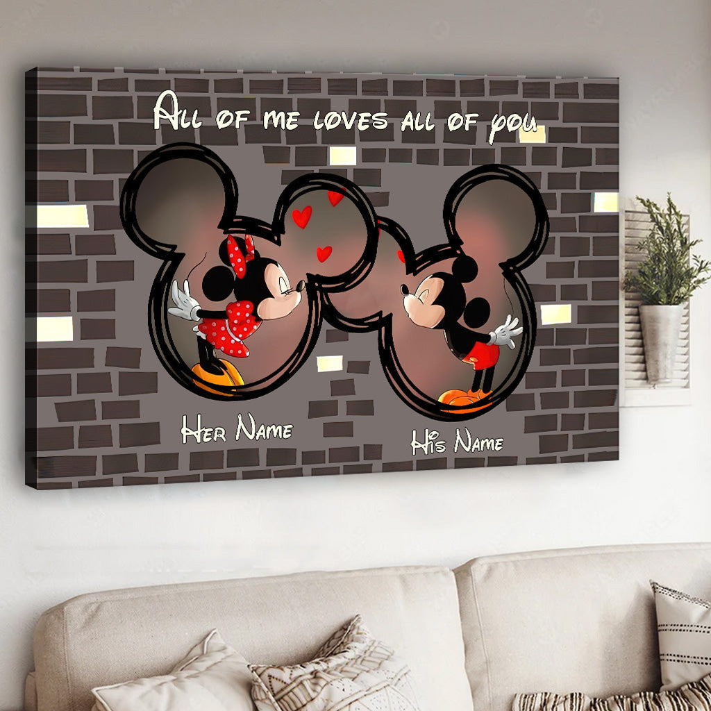 Personalized Disney Couple Canvas Art Custom Names Gift Canvas and Poster GradoCreations