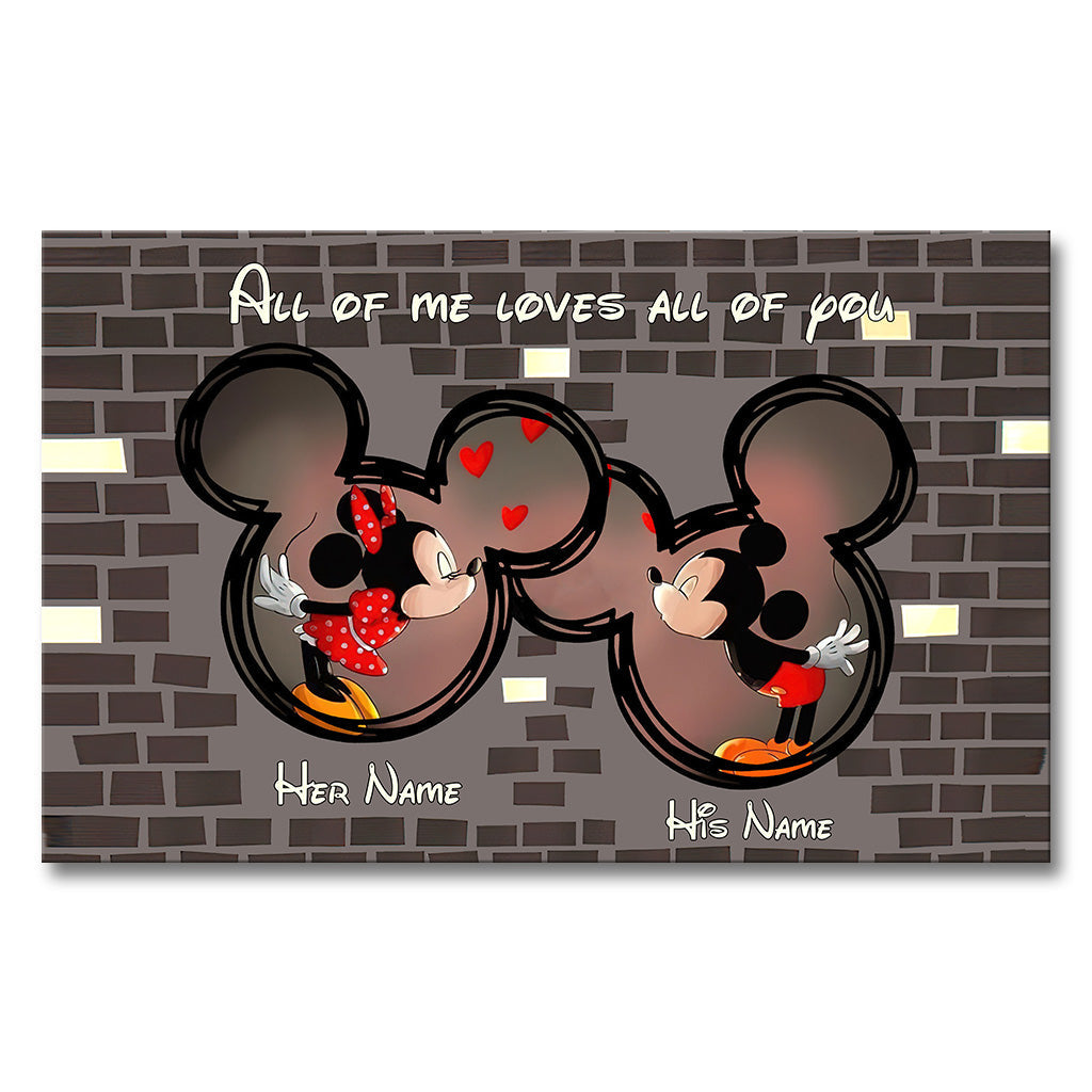 Personalized Disney Couple Canvas Art Custom Names Gift Canvas and Poster GradoCreations