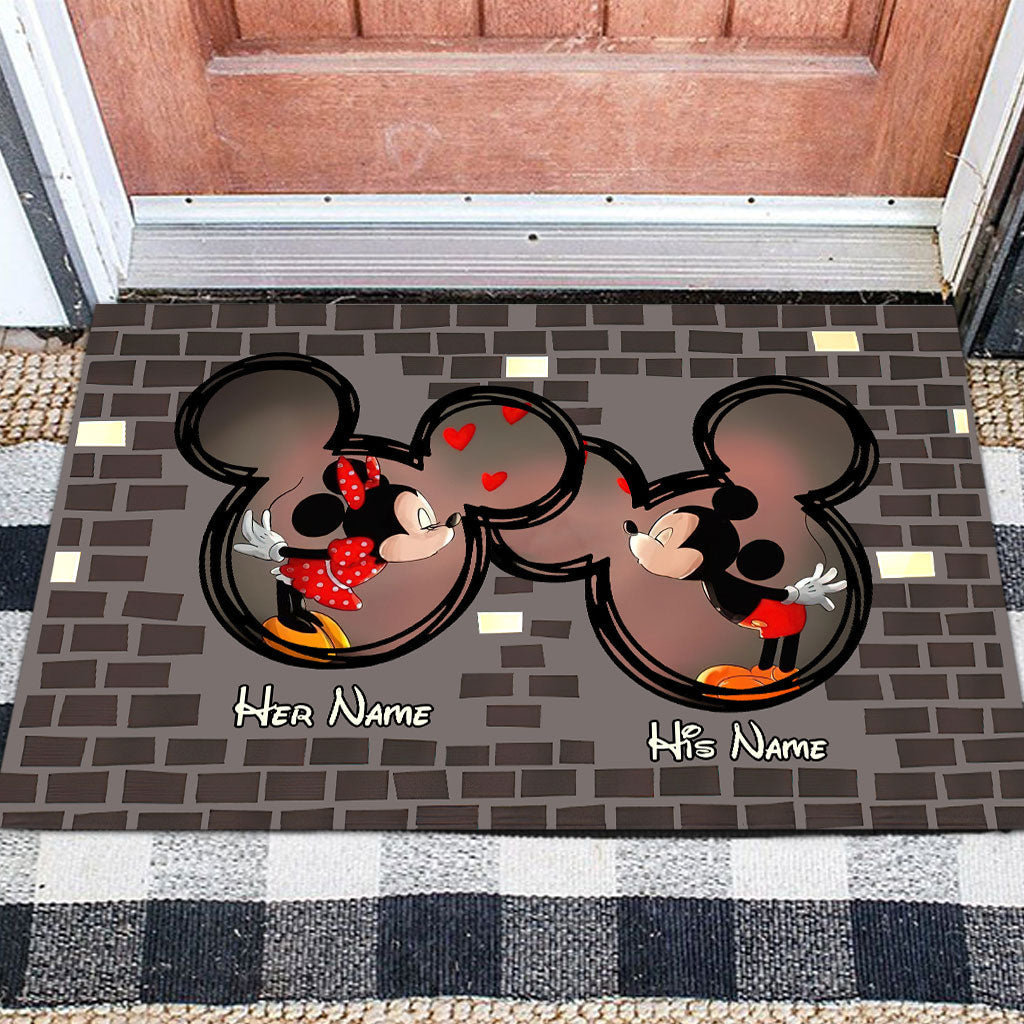 Personalized Couple Mouse Doormat Custom Name Gift for Valentine's Day Doormat GradoCreations