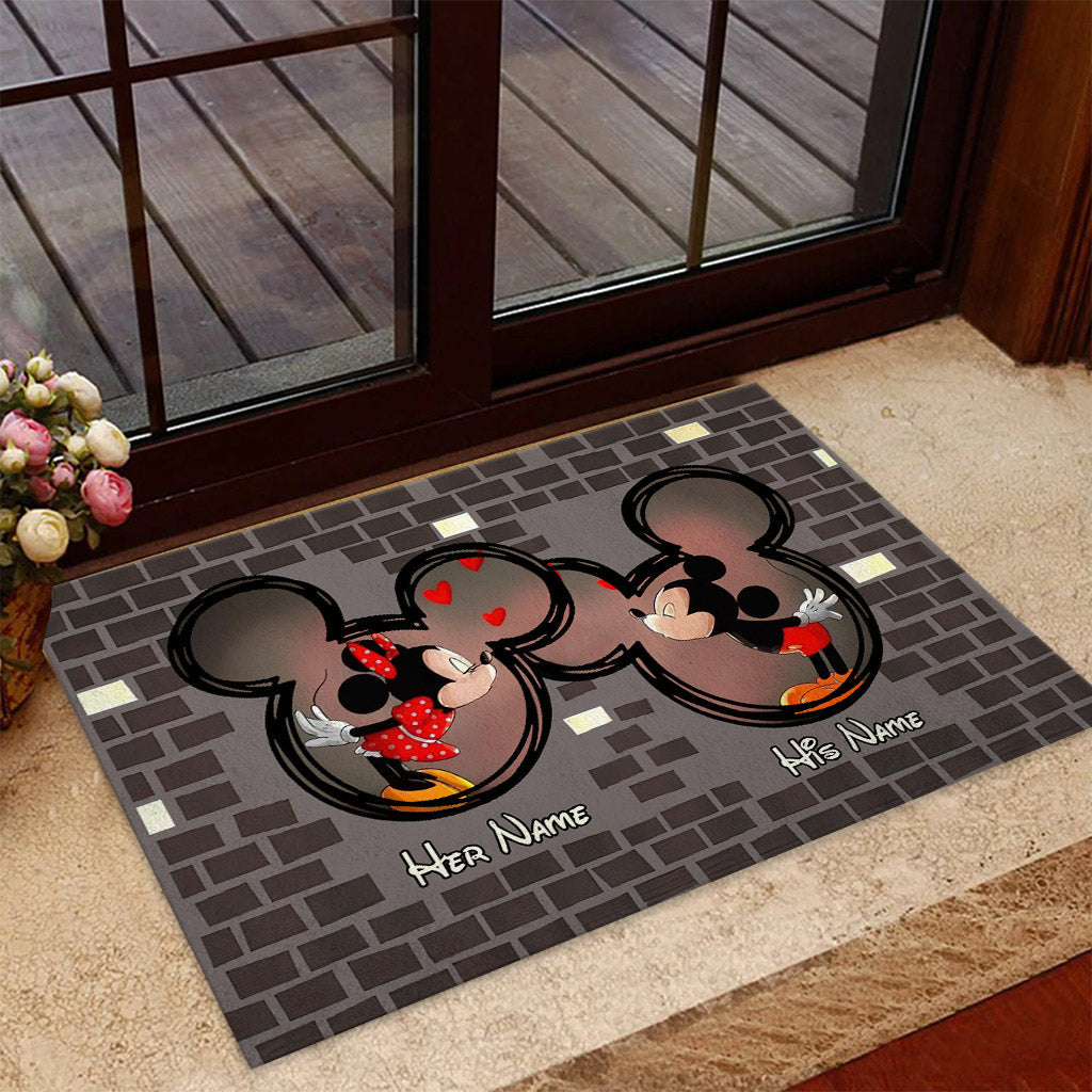 Personalized Couple Mouse Doormat Custom Name Gift for Valentine's Day Doormat GradoCreations