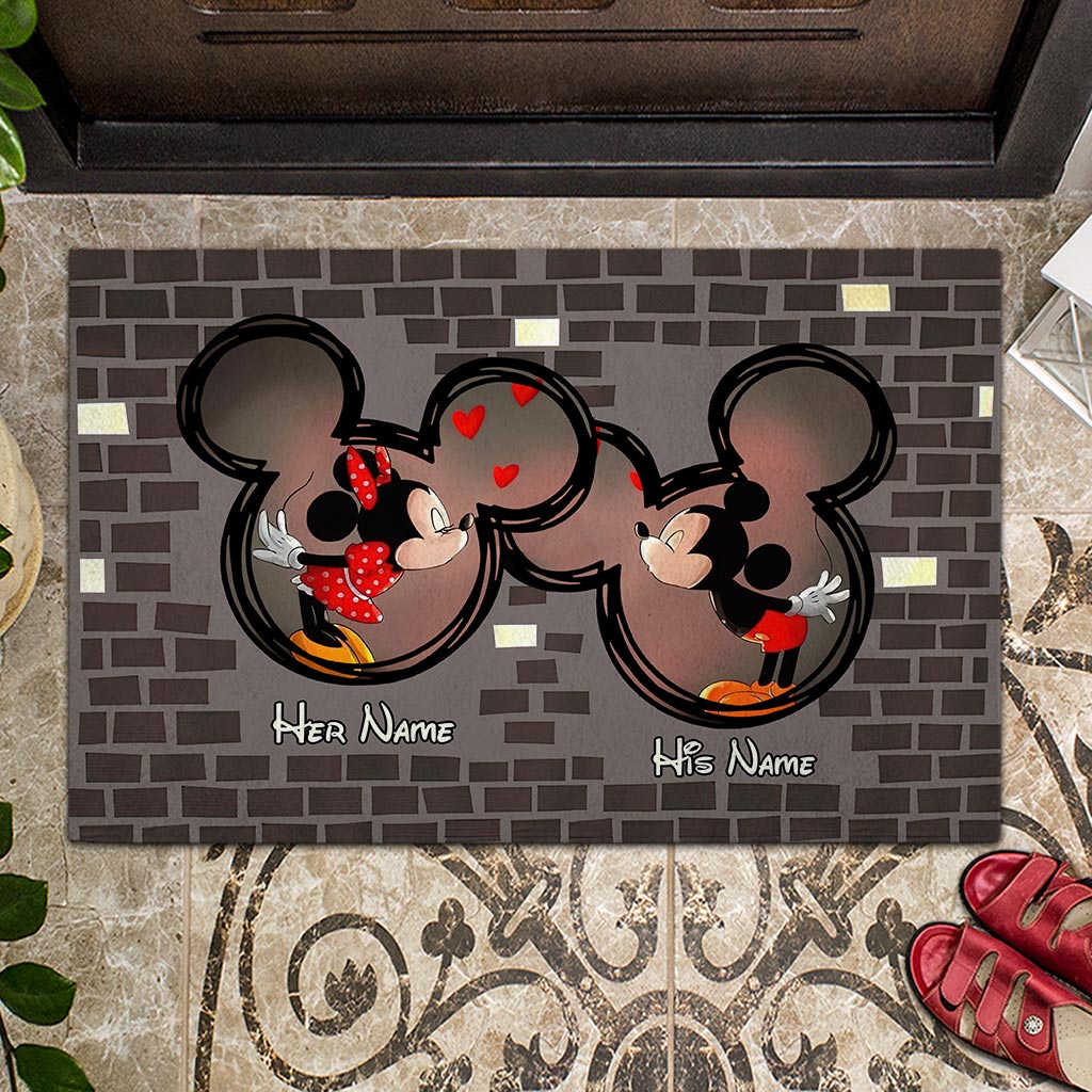 Personalized Couple Mouse Doormat Custom Name Gift for Valentine's Day Doormat GradoCreations