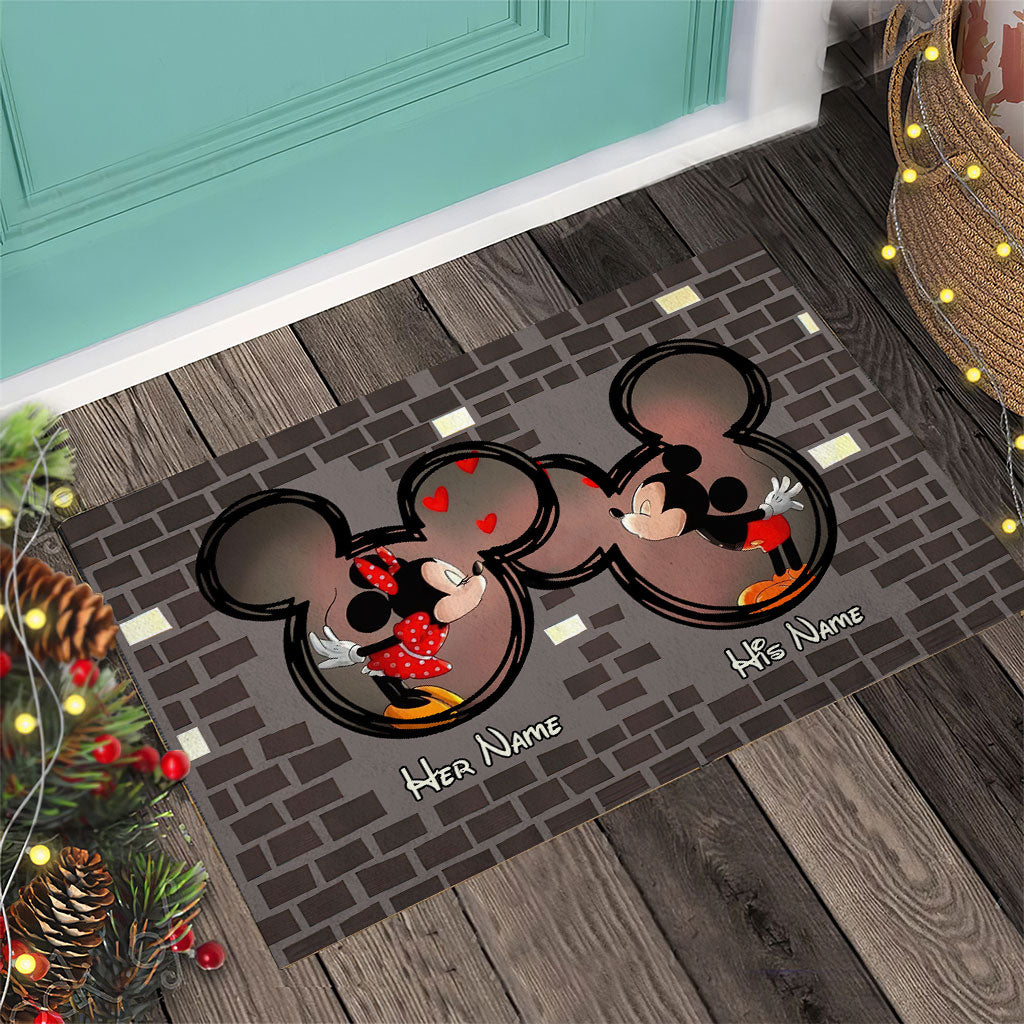 Personalized Couple Mouse Doormat Custom Name Gift for Valentine's Day Doormat GradoCreations