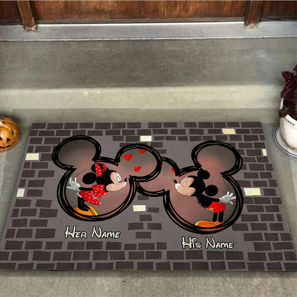 Personalized Couple Mouse Doormat Custom Name Gift for Valentine's Day Doormat GradoCreations