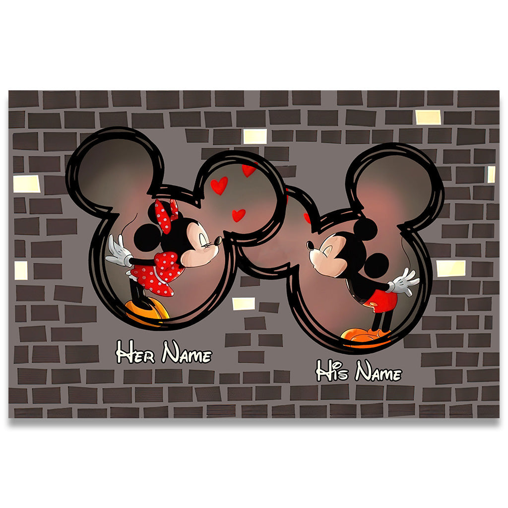 Personalized Couple Mouse Doormat Custom Name Gift for Valentine's Day Doormat GradoCreations